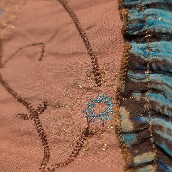 CANDIES Vintage Denim Skirt w/ Studs And Tiered Eyelet & Lace Fabric Junior's 7 - Picture 9 of 9